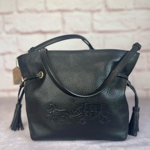 Coach Leather Andy Black Bucket Crossbody Bag